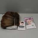 KOME Brown mix Blonde Highlight Synthetic Lace Front Wig,Side Part Short Straight Glueless Bob Wig for White Women Daily Use 10in