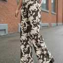 Cicy Bell Womens Wide Leg High Waisted Leopard Baggy Stretchy Jeans Size 12