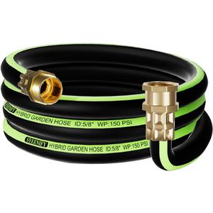 Short Garden Hose 5/8 in. x 4 ft Lead-in Water Hose Male/Female Heavy Duty Hybrid Water Hose No Kink and Flexible Rubber Hose for Dehumidifier,Vehicle Water Filter and Camp Water Tank