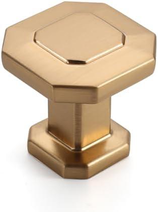 Asidrama 10 Pack Single Hole Center Champagne Bronze Cabinet Knobs, Kitchen Cabinet Hardware for Cupboard Drawer Dresser Knobs