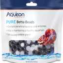 Aqueon PURE Betta Beads, Water Care for Unfiltered Aquariums, Maintains Clear Water and Helps Breakdown Organic Sludge, Black & White (One Pouch)