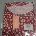 Women's Summer Casual Short Sleeve Floral Tshirt Sundresses Beach Cover Ups Vacation, Red White Flower-L 