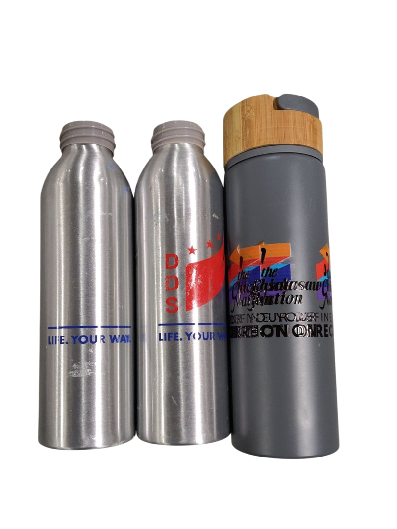 Water Bottle Stainless Steel Thermos Flask - Insulated Vacuum (Only One Cup), Keeps Drinks Hot/Cold - Ideal for Coffee, Tea, Water - White (Pack Of 3)  Grey Mix 22 Oz, 27 Oz