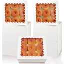 qiqee 10x10x2.5 Inch White Pie Boxes with Window 12Packs Cookie Donut Bakery Box (Auto-pop Up)
