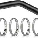 Gasoline Fuel Filler Neck Hose with 4 Hose Clamps,2 inches Inside Diameter Fuel Hose, Reinforced Gas tank filler hose (45 degree, 2" ID)