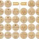 Baby Monthly Milestone Wooden Circles, Hello World Newborn Sign, Month Baby Milestone Signs for Newborn Photography Props, Set of 14 Baby Monthly Milestone Wood Discs Props for Baby Boy & Girl