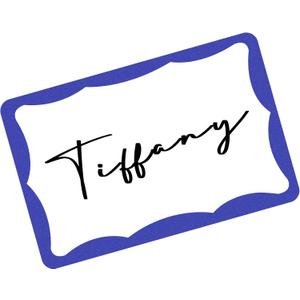 390Pcs Name Tags, 3in x 2in Name Tag Stickers, Name Tags Sticker for School Office Home (White with Blue Border) (Bule)