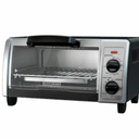 BLACK+DECKER 1150 W 4-Slice Black Stainless Steel Toaster Oven with Temperature Control TO1705SB