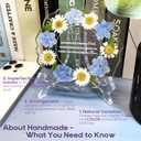 Teacher Appreciation Gifts for Women Resin Floral Keepsake Plate Decor with Pressed Real Flowers (Blue & White) Unique Thank You Gift for Teachers