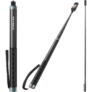 REYGEAK 118" Extended Selfie Stick for Insta360 X4,9.8ft Ultra Long Invisible Selfie Pole with 1/4 Screw,Carbon Fiber Waterproof Extension Monopod for Insta360 X4/X3/X2/ONE/ONE RS/ONE