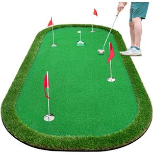 Wekin Golf Putting Green Training Mat,5x10ft Heavy Duty Artificial Turf Putting Green Mat for Indoor and Outdoor Party Game and Leisure Time