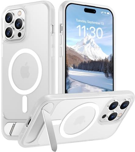 Temdan Magnetic Compatible with iPhone 14 Pro Case, [Built-in Invisible Kickstand][Compatible with MagSafe] [Military Grade Shockproof] Slim Translucent Matte Phone Case for iPhone 14 Pro 6.1"