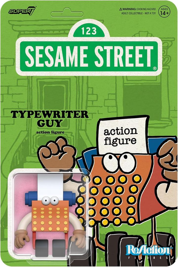 Super7 Reaction Figure Sesame Street Typewriter Guy - 2.5" Sesame Street Action Figure - Classic TV Show Collectibles and Retro Toys