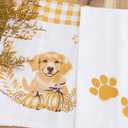 PurpleEssences Cotton Kitchen Towels Set of 2 - Absorbent Dish Towels Set Tea Towels Bar Towels Multipurpose Kitchen Linen, Drying Dish Hand Towels 16 x 28 Inch (Puppy & Paw)