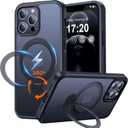 360 Rotatable Magnetic Stand for iPhone 12 pro max Case Compatible with Mag-Safe 16FT Military Drop Protection, Anti-Scratch/Fingerprint iPhone 12 pro max Phone Case(Matte-Black)