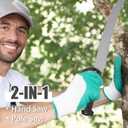 26FT Reach Pole Saws for Tree Trimming with 5-20FT Telescoping Extension Pole, Anti-slip Handle, Manual Pruning Pole Saw with 19" 3X Detachable Saw for Forestry, Yard, Garden, Patios