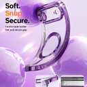 Meifigno Designed for iPhone Air Case with Ring Stand (6.5"), [Built-in Mirror] [Compatible with MagSafe] [Glitter Card & Wrist Strap] Removable Phone Stand +Designed for iPhone 17 Air Case, Purple