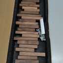 Wooden Coat Rack Wall Mounted Sticks Multi Rack Solid Handmade Natural Walnut Wood Artwork with 5 Flip-Down Unique Modern Hooks for Coats Bag Hat Umbrella