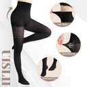 UISLII Tights for Women, 2-4 Pairs 70D Opaque Pantyhose Control Top Tights, Black Soft Stockings for Elegance Women, S-M