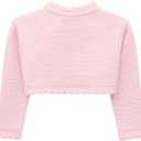 Lilax Girls' Long Sleeve Cardigan Knit Button Closure Bolero Shrug (Purple)