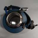 [2-IN-1 LID] 64 oz Insulated Water Bottle with Silicone Boot (48hrs Cold/24hrs Hot) - DIY Stickers, Leakproof, BPA Free, Half Gallon (Cyan Black)