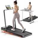 TREAFLOW Walking Pad,Treadmill with Incline for Home Office, 2.5HP Portable Under Desk Treadmill with 265 Lbs Capacity,Remote Control, Led Display