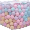 Amazon Basics BPA-Free Ball Pit Balls with Storage Bag, Crush-Proof Plastic for Toddlers Kids 12+ Months Play, 6 Pastel Colors, Pack of 400