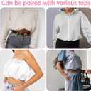 3 PCS Crop Tuck Band Adjustable Shirt Tuck Band Women Stretchy Invisible Crop Top Bands Waist Belt for Tucking Shirts & Sweaters (Pink Purple Blue)