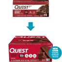 Quest Nutrition Chocolate Brownie Protein Bar, 20g Protein, 1g Sugar, 4g Net Carb, High Fiber, Gluten Free, Gluten Free, 12 Count
