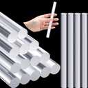 Clabby 14 Pieces Acrylic Clay Roller Plastic Clear Round Tube Roller Pin Polymer Clay Tools for DIY Handmade Crafts Handmade Art Supplies, 6.5 x 0.5 Inch