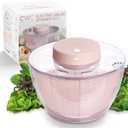 COOK WITH COLOR Electric Salad Spinner, Round 4.5L Capacity  Fast Drying & Easy Spin for Fresh Greens, Pink