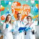 2 x HOWAF Doctors Appreciation Week Banner, Orange and Green, 72.8 x 43.3 Inch, Foldable, Weather Resistant, Professional, Party Banner for Healthcare Facility, Wall Mount, Standard Banner