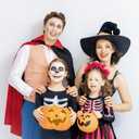 IMIKEYA 55-Inch Black and Red Vampire Cape, Dual-Layer Polyester Cloak with Stand Collar for Adult Cosplay and Party Decoration