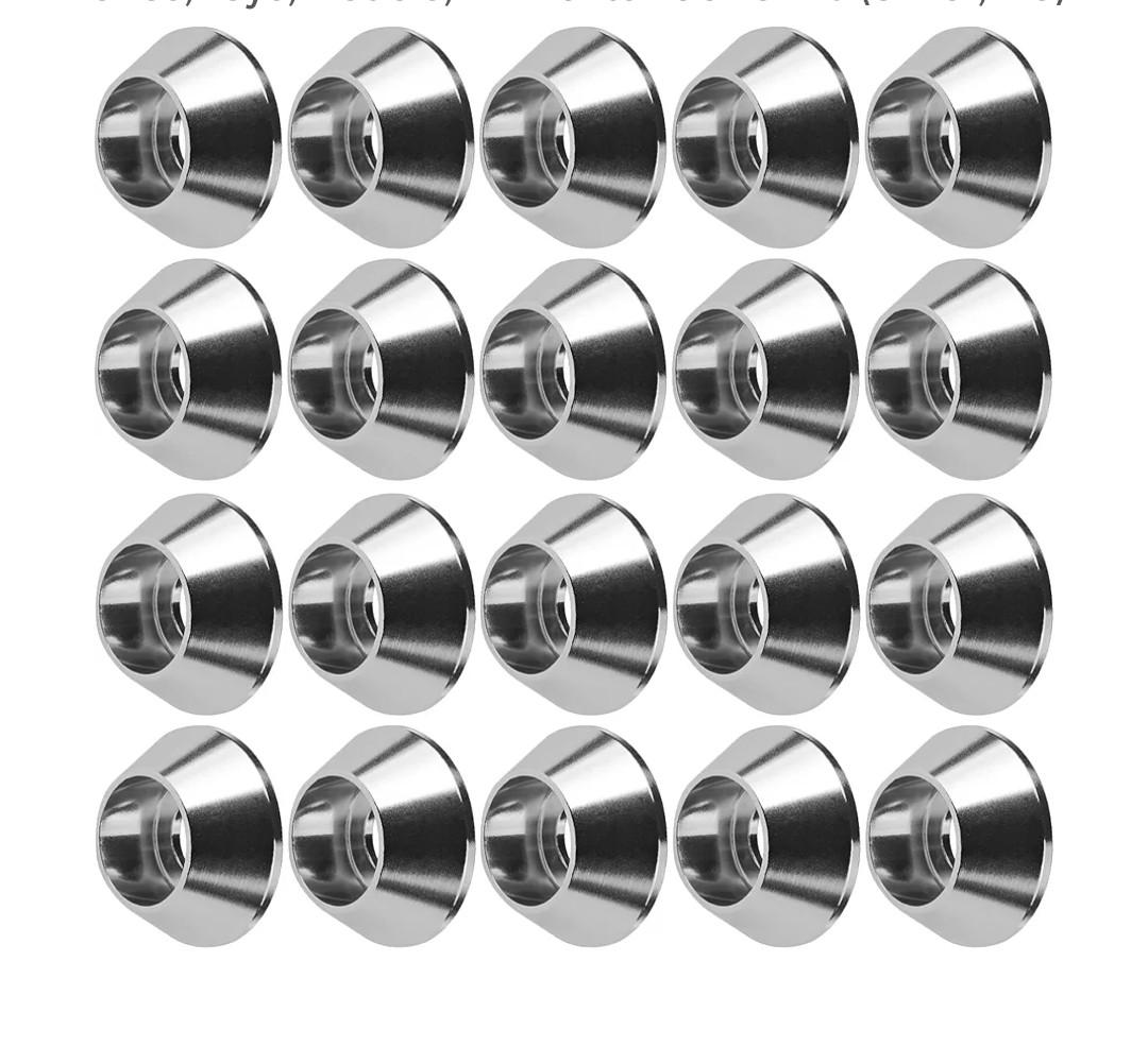 6061 Aluminum Gasket M2 M3 M4 M5 M6 M8 Cylindrical Head Bolt Washers Cup Screws Cap for Drones, Toys, Models, DIY Parts Pack of 20 (Silver, M6