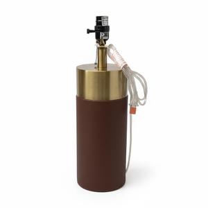 Natural Leather And Gold Table Lamp