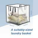 uxcell Foldable Mesh Laundry Hamper - Space-Saving Collapsible Laundry Basket with Breathable Mesh, Durable Design for Dirty Clothes, Home, and Travel Storage(Grey)