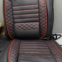 JIAMAOXIN Car Seat Covers for Jeep Cherokee 2014-2024 2025 2026, Full Set 5 Seats Faux Leather Seat Cover Car Cushion Protector Compatible Airbag (5 Seat Set, Black&Red)