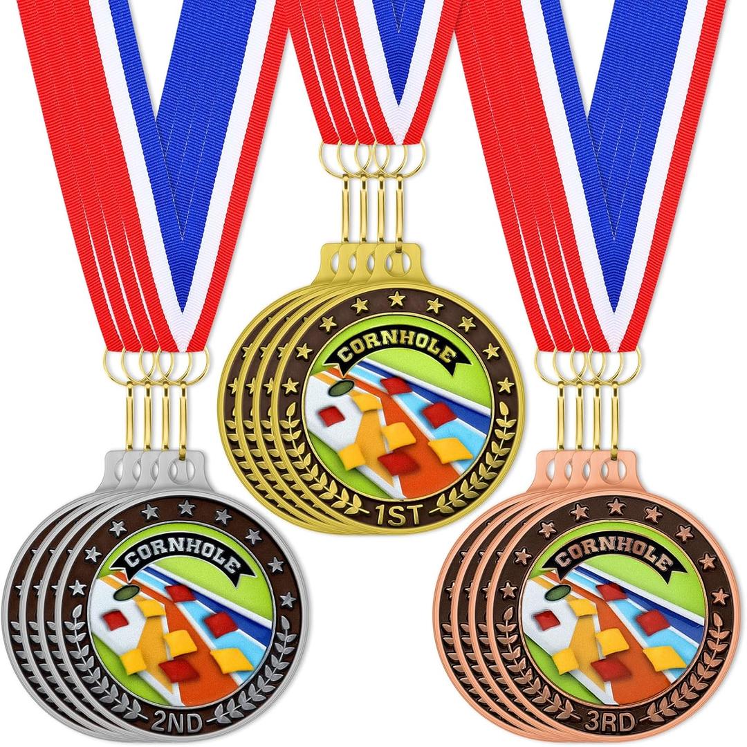 Award Medals Bulk with Neck Ribbon 2 Inch Sport Medal Trophy Gold Sliver Bronze Medal Award for Team Tournaments Prize Participation Competitions Match Party Favors