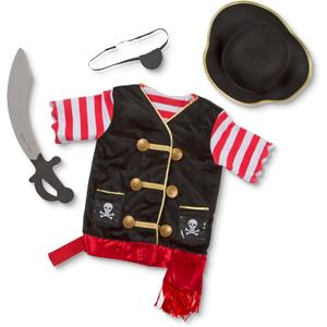 Melissa & Doug Pirate Role Play Costume Dress-Up Set With Hat, Sword, and Eye Patch