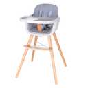 Foho Baby High Chair, Perfect 3 in 1 Convertible Wooden High Chair with Cushion, Removable Tray, and Adjustable Legs for Baby & Toddler
