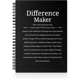 Difference Maker Hardcover 160 Pages Spiral Notebooks, Appreciation Gifts for Women Man Boss Leader Supervisor Teacher Mentor Counselor, Retirement Going Away Gifts for Coworker Friend