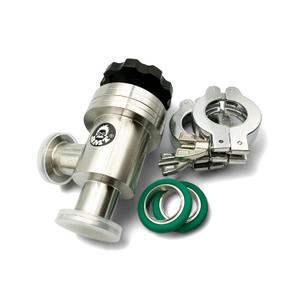 bmotiontech Manual Right Angle Valve, Bellow Seal Valve, with ISO-KF KF25 Flange + 2 Sets Aluminum Wing nut Clamps + Centering Rings + FKM O-Rings (KF25 90Angle Valve)