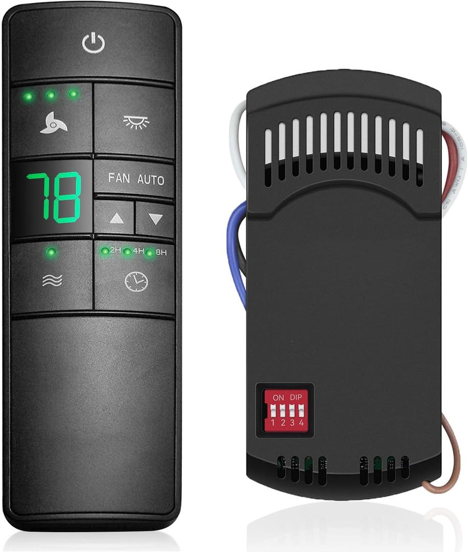 3-Speed Universal Ceiling Fan Remote Control Kit for Hampton Bay, Replacement for Home Decorators Collection Harbor Breeze Hunter, with Timer Light Dimmer, 2AAZPHD3/HD3 KUJCE10320/TR222A