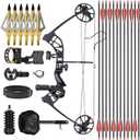 Compound Bow Set for Adults and Teens - Adjustable 20-70lbs Draw Weight, 19"-31" Draw Length, Right-Handed Archery Bow Kit for Hunting, Target Shooting, Outdoor Practice