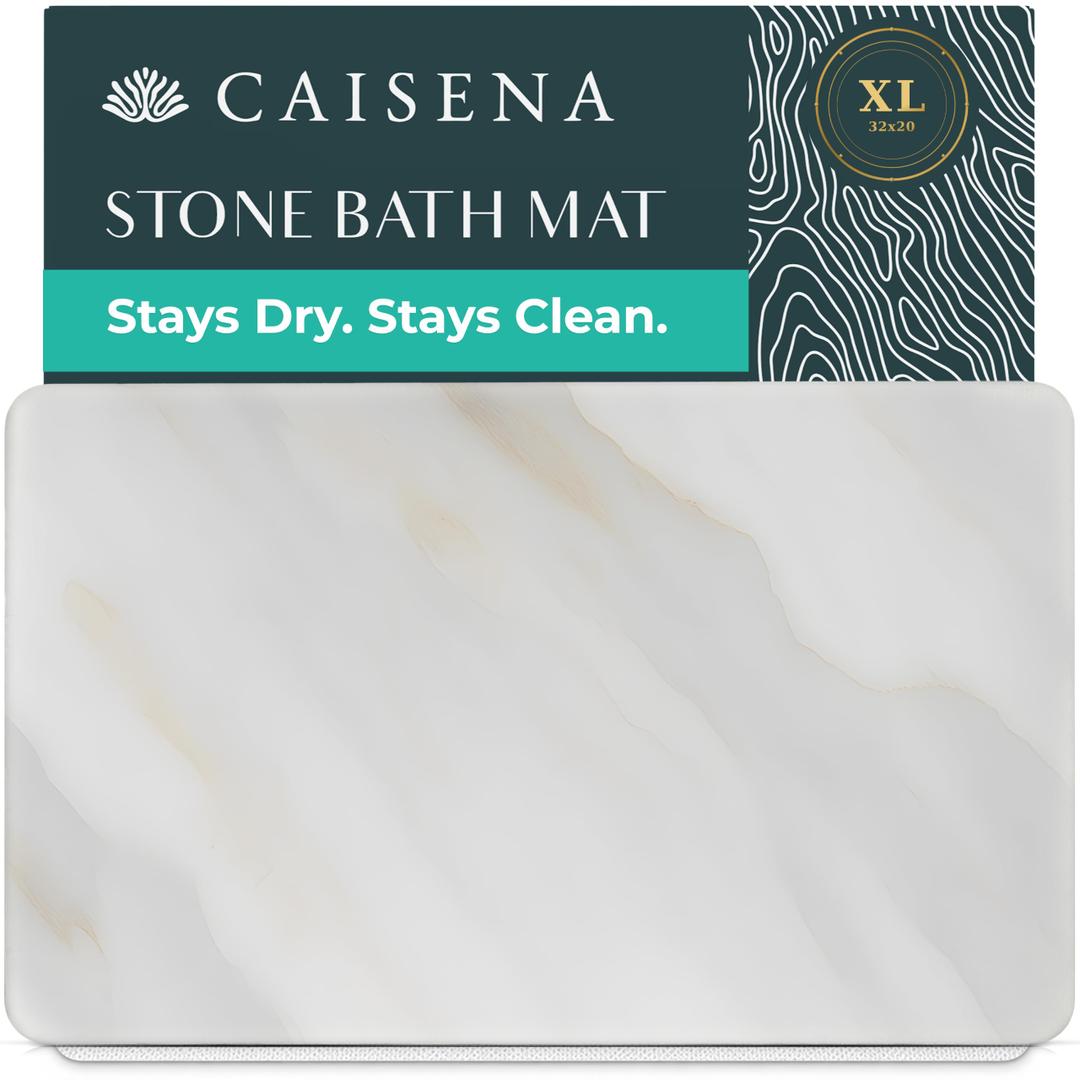 Extra Large Diatomaceous Earth Stone Bath Mat (32" x 20") | Off White XL