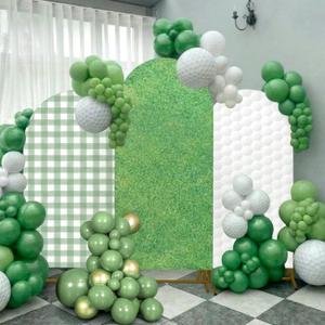 Moukeren 3 Pcs Golf Arch Backdrop Cover Golf Party Decorations Sports Theme Birthday Arch Cover 4ft, 5ft, 6ft Spandex Fitted Photo Props Backdrop for Birthday Party Decoration