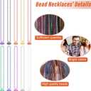 100PCS Mardi Gras Beads, Colorful Beads Necklace Toy Party Favors, 33" Bead Costume Accessories Bulk, Festival Mardi Gras Parade Throw Accessories Wedding Birthday Celebrations Decor