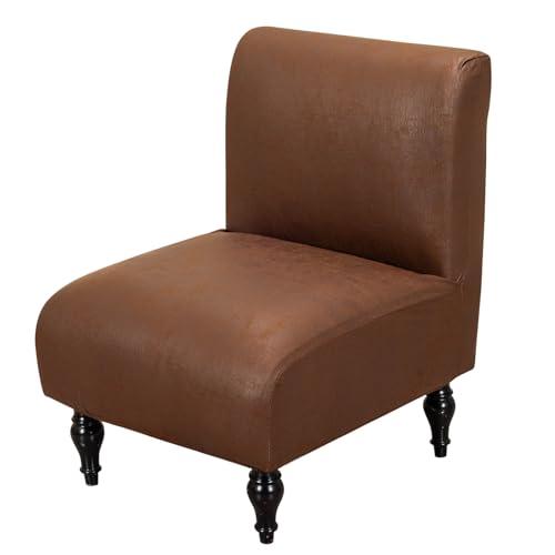 FUANGUI Armless Accent Chair Cover Slipcover, Stretch Spandex Chair Covers for Living Room Removable Washable for Armless Chair Furniture Protector