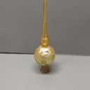 Glass Spherical Christmas Tree Topper Finial Christmas Ornaments with Carved Flowers Holiday Indoor Suitable for Home Party Decoration, 9.8inches, Golden