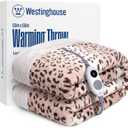 Westinghouse Heated Throw Blanket, Leopard Electric Throw Blanket, Luxury Faux Fur to Flannel Reversible, 6 Heating Levels & 2-10 Hours Time Setting, Machine Washable(Throw, 50"x60")